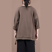 Women dark gray clothes For Women o neck Art fall tops - bagstylebliss