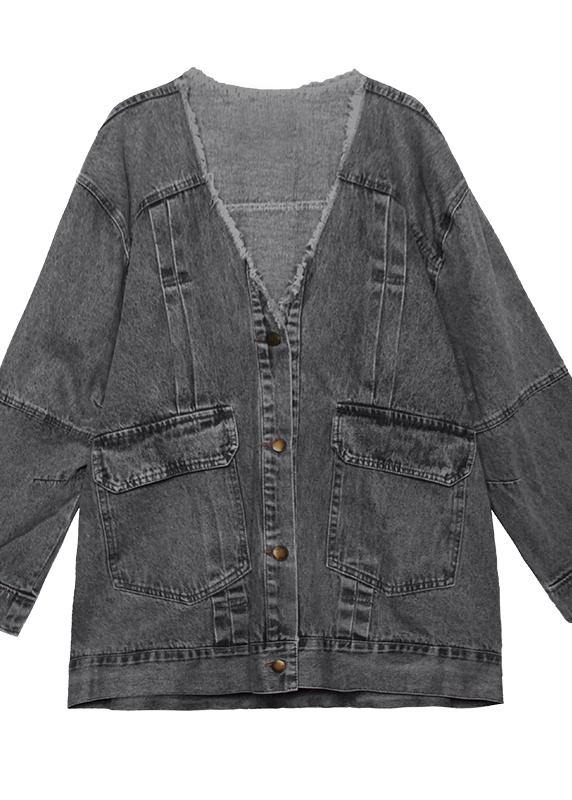 Women denim blue Fine trench coat Shape Button Down outwear - bagstylebliss