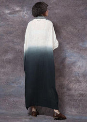 Women gradient color linen Robes Tunic Tops chocolate Dress summer - bagstylebliss