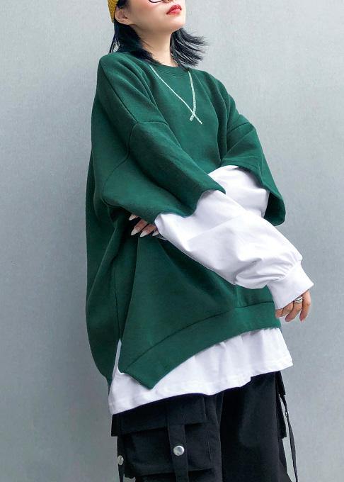 Women green cotton clothes false two pieces Dresses o neck top - bagstylebliss
