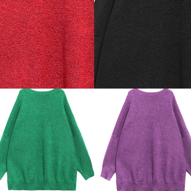 Women green knitted pullover o neck Batwing Sleeve casual knitted blouse - bagstylebliss