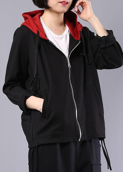 Women hooded cotton clothes Photography black coats fall - bagstylebliss