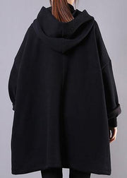 Women hooded thick cotton clothes For Women Sewing black tops - bagstylebliss