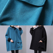 Women hooded thick cotton clothes For Women Sewing black tops - bagstylebliss