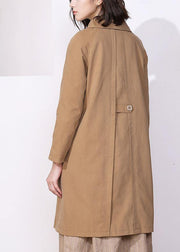 Women khaki fine trench coat Inspiration long sleeve spring jackets - bagstylebliss