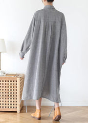 Women lapel Batwing Sleeve fall tunic pattern Fashion Ideas black striped Plus Size Dresses - bagstylebliss