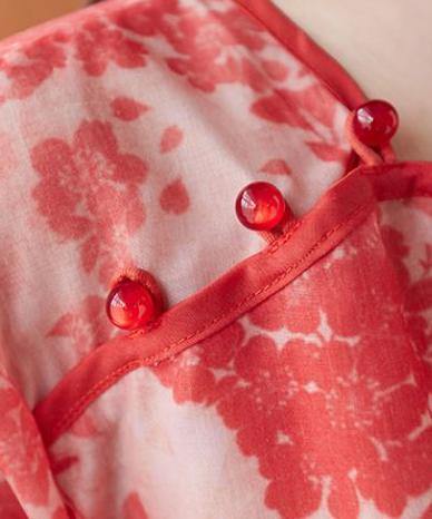 Women o neck lantern sleeve summer Tops red print shirts - bagstylebliss