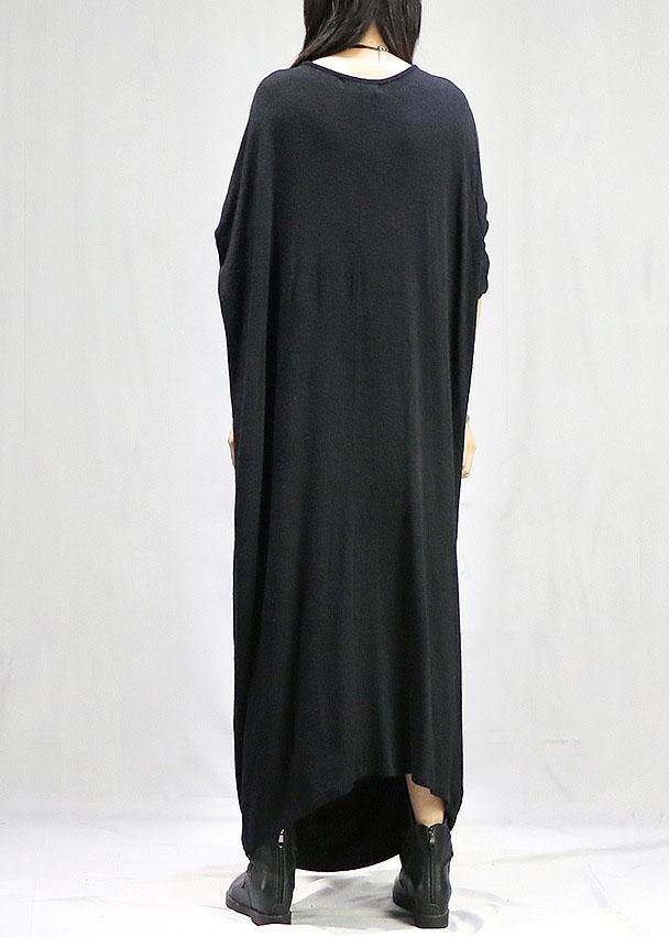 Women o neck long sleeve Tunics black Traveling Dress fall - bagstylebliss