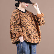 Women o neck tunic top Wardrobes yellow Leopard shirts - bagstylebliss