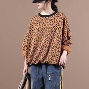 Women o neck tunic top Wardrobes yellow Leopard shirts - bagstylebliss