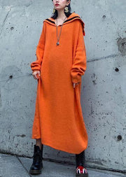 Women orange Sweater Aesthetic Largo Sailor Collar Big winter knitted tops - bagstylebliss