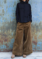 Women patchwork cotton high neck linen tops women blouses Work black tops - bagstylebliss