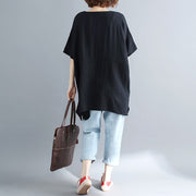 Women pockets Batwing Sleeve cotton shirts women plus size Work Outfits black silhouette tops