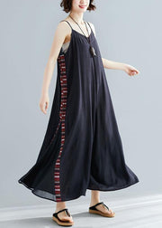 Women sleeveless cotton dresses Shape black patchwork cotton robes Dresses summer - bagstylebliss