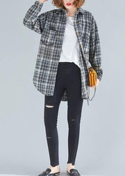 Women spring clothes For black plaid blouse - bagstylebliss