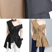 Women tie waist cotton crane tops Sleeve black blouses summer - bagstylebliss