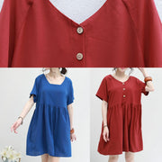 Women two ways to wear chiffon tunic top Sewing blue v neck Dress summer - bagstylebliss