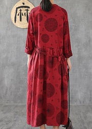 Women v neck patchwork cotton clothes red embroidery long Dresses - bagstylebliss