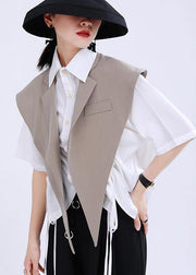 Women's Khaki clothes with magic weapon suit collar vest - bagstylebliss