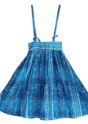 Women's Summer 2021 New Dress Blue Print Strap Skirt Swing Skirt - bagstylebliss