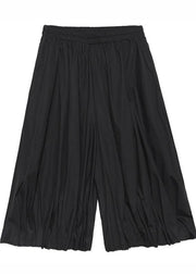 Women's baggy pleated wide leg pants high waist black casual pants - bagstylebliss