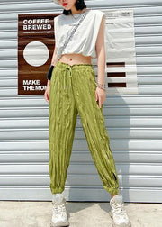 Women's casual trousers summer green thin section loose  thin harem beam feet pants - bagstylebliss