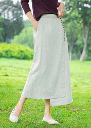 Women's white skirt, loose high waist A-line skirt - bagstylebliss