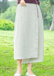 Women's white skirt, loose high waist A-line skirt - bagstylebliss