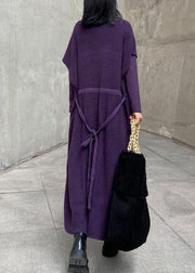 Women's winter fashion loose sweater vest skirt bottoming shirt two piece suit purple skirt - bagstylebliss