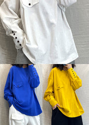 Yellow Cotton Sweatshirts Tracksuits low high design Long Sleeve