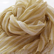 Yellow striped French scarf spring and summer sunscreen women and men shawls fringed thin women - bagstylebliss