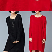 autumn casual black sweater dresses oversize long sleeve knit maternity dress