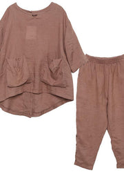 autumn new dark khaki big pockets tops and women casual trousers - bagstylebliss