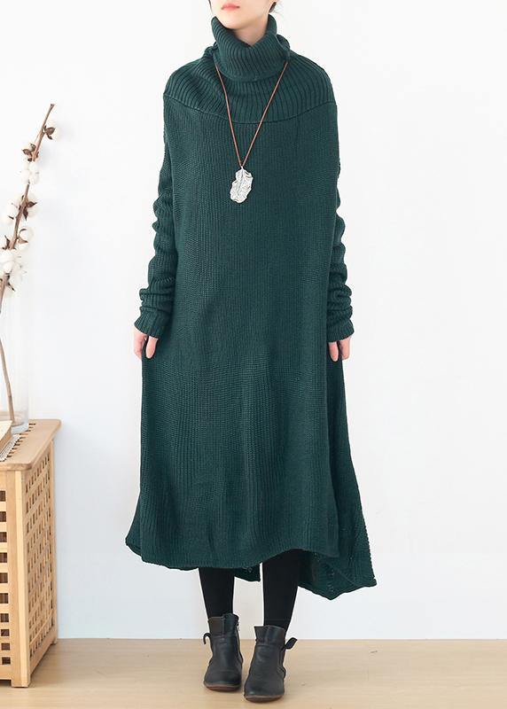 back open Sweater high neck dress outfit Moda blackish green  Hipster knitted tops - bagstylebliss
