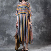 baggy linen summer dress oversize Loose Retro Women Ramie 12 Sleeve Summer Dress