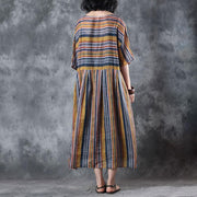 baggy linen summer dress oversize Loose Retro Women Ramie 12 Sleeve Summer Dress