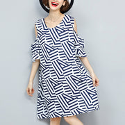baggy striped women dress trendy plus size traveling clothing 2018 o neck patchwork dress