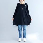 black casual plus size knit sweater dresses plus size long sleeve knit dress