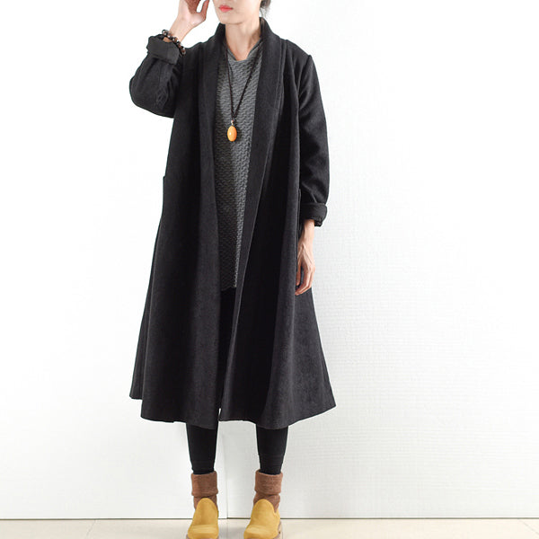 black warm woolen coats outwear 2024 winter outfits oversize jackets long