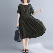 boutique black long cotton dresses trendy plus size O neck clothing dress boutique baggy dresses