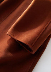 boutique brown Woolen Coat Women trendy plus size Jackets & Coats straight coat lapel collar - bagstylebliss