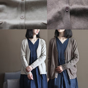 Boutique Nude Kuschelpullover Locker sitzende Strickblusen Neue Herbstblusen-Strickjacke mit V-Ausschnitt