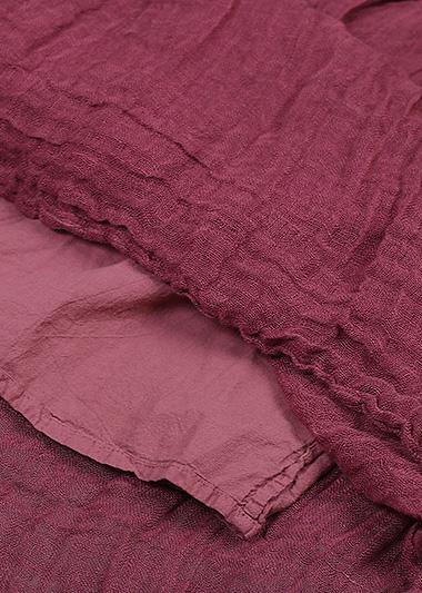 burgundy linen fall new skirts loose elastic waist maxi skirts - bagstylebliss