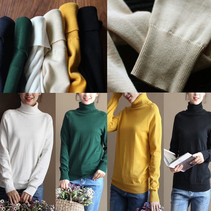 chunky nude winter sweater oversized knit sweat tops 2024 high neck pullover