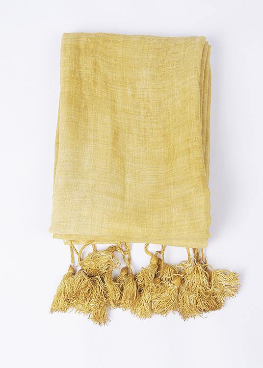 cotton linen scarf shawl casual yellow scarves - bagstylebliss