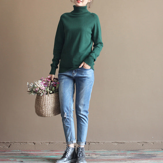 cozy navy knit sweaters fall fashion knitted blouses boutique long sleeve t shirt cotton