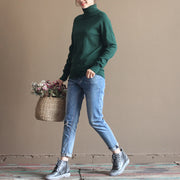 cozy navy knit sweaters fall fashion knitted blouses boutique long sleeve t shirt cotton