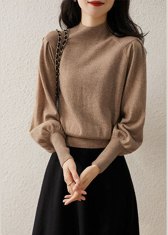 diy Khaki Patchwork Mode Strickpullover Winter