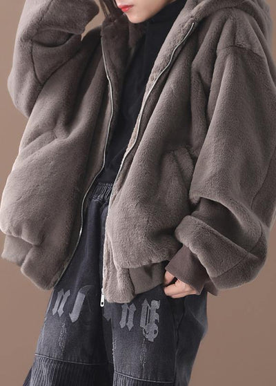 diy hooded Fashion winter coats women blouses khaki Midi outwears - bagstylebliss