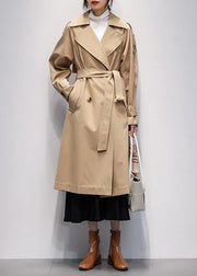diy khaki Plus Size Long coats Fashion Ideas Notched pockets jackets - bagstylebliss